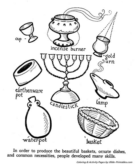 bible life  times coloring pages household items bible printables