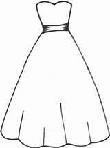 Dress Coloring Pages Dresses Wedding Outline Template Paper Printable Templates Doll Card Kids Sheets Clipart Color Robe Skabeloner Silhouette Fashion sketch template