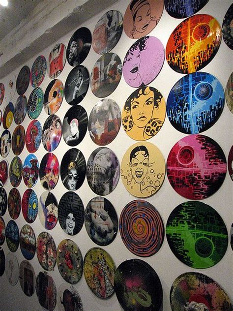 vinyl record art   super cool     dj roomlounge wallsmaybe  meg