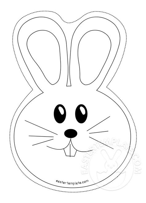 easter bunny face outline coloring page easter bunny face template