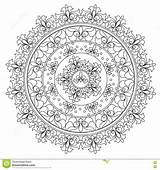 Abstraction Mandala Coloring Vintage Vector Preview sketch template