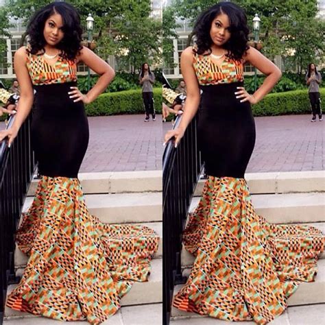 lovely ankara gown combine with black materials dezango