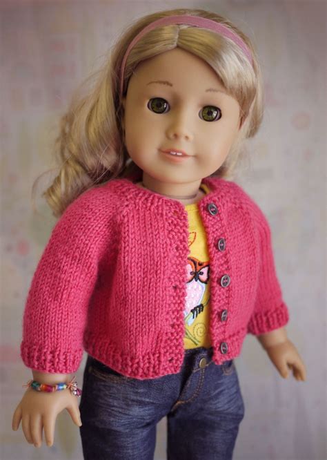 American Girl Doll Cardigan Sweater Knitting Pattern Cindy Rice Designs