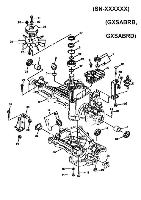 transaxle case hydro diagram parts list  model hydrogxsabre