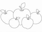 Manzanas Colorare Disegni Mela Cinco Manzana Maca Apple Mele Cinque Bunch Categorías sketch template