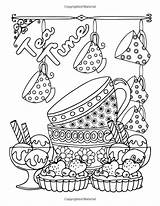 Coloring Pages Colouring Book Adult Tea Books Sheets Christmas Color Sweets Kids Printable Martie Inkleurprente Amazon Colorful Food Getdrawings Dishes sketch template