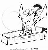 Coffin Dracula Cartoon Halloween Rising Vampire Illustration Outlined Coloring Royalty Clipart Toonaday Drawing Vector Leishman Ron Mummy Mummies Template Getdrawings sketch template