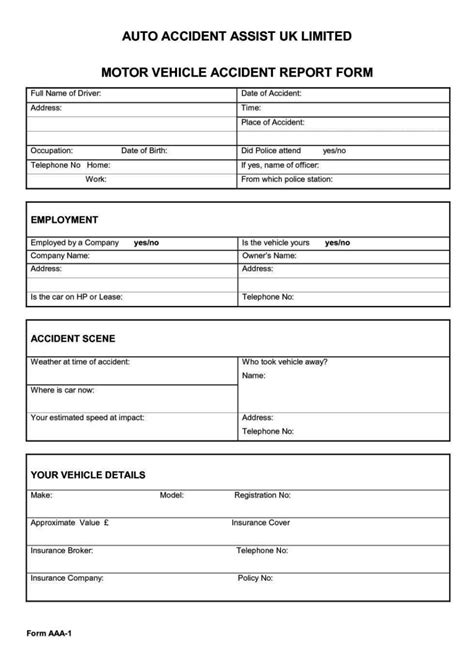 motor accident report form template sampletemplatess sampletemplatess