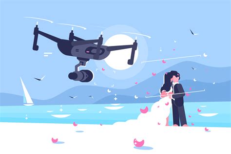 shooting drone  wedding flat poster kit