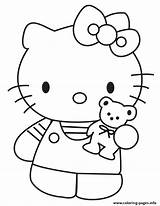 Bear Coloring Teddy Pages Kitty Hello Printable Print Cartoon Colouring Bears Color Showing His Cute Kids High Happy Birthday Drawing sketch template