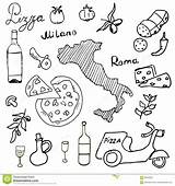 Pizza Doodles Drawn Hand Scooter Italy Wine Set Doodle Elements Cheese Stock Dreamstime Drawings Alamy Map sketch template