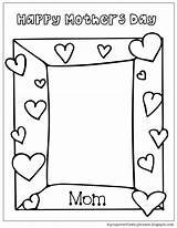 Coloring Pages Mother Mothers Happy Mom Father Draw Frame Printable Fathers Kids Preschool Crafts Template Frames Card Cards Easy Mycupoverflows sketch template