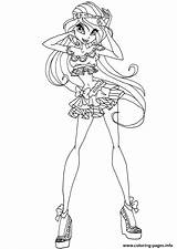 Winx Bloom Club Coloring Pages Princess Printable Print Drawing Color sketch template
