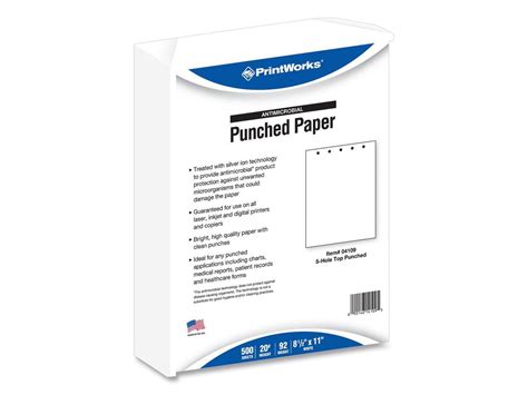 printworks perforated  punched paper  hole    white