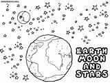 Moon Stars Coloring Pages Earth Drawing Colorings Getdrawings sketch template