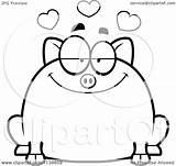 Pig Chubby Clipart Cartoon Cory Thoman Outlined Coloring Vector Royalty sketch template