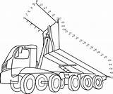 Truck Dots Connect Dump Dot Kids Worksheet Coloring Online Printable Transporation Transport Popular sketch template