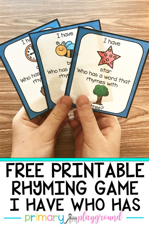 printable rhyming     game primary playground