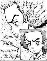 Coloring Boondocks Huey Rappers Getcolorings sketch template