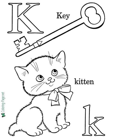 kitten alphabet coloring pages