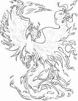Coloring Pages Phoenix Fenix Elements Adults Fire Printable Print Colouring Fairy Four Goose Dragon Deviantart Adult Sheets Realistic Kids Evil sketch template