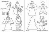 Christmas Printable Coloring Set Templates Firstpalette Pages Sets sketch template