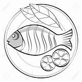 Fish Plate Dinner Drawing Sketch Fried Food Illustration Clipart Stock Vector Drawings Color Paintingvalley Chicken Collection Google Getdrawings Sketches Shutterstock sketch template