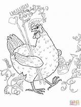 Hen Little Red Coloring Pages Printable Clipart Chicken Book Activities Color Printables Supercoloring Template Drawing Puppets Colouring Characters Sheets Dot sketch template