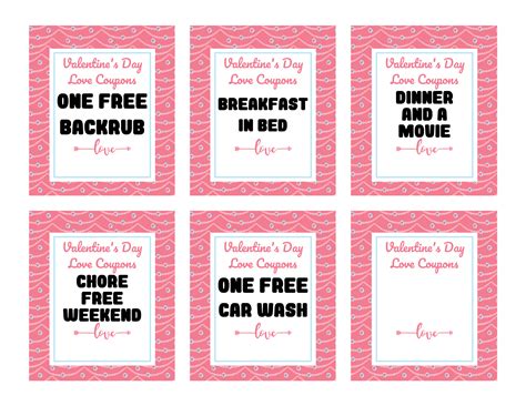 valentines day love coupons  printable