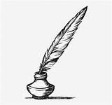 Ink Pen Quill Feather Clipart Inkwell Transparent Pngkey Clipground Webstockreview sketch template