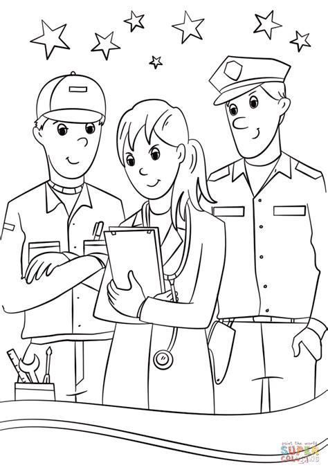 community helpers coloring page  printable coloring pages