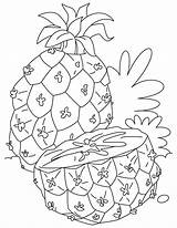 Pineapple Coloring Pages Fruit Half Cut Printable Kids Fruits Momjunction Colouring Vegetables Books Watermelon Book Popular Strawberry sketch template