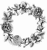 Flower Coloring Pages Wreath Flowers Printable Floral Drawing Amazingly Exquisite Buzzle sketch template