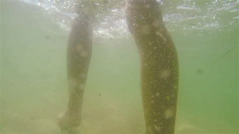 gopro follows teen girl underwater stock footage video