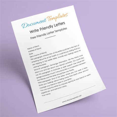 friendly letter templates  samples examples    format