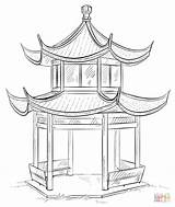 Pagoda sketch template