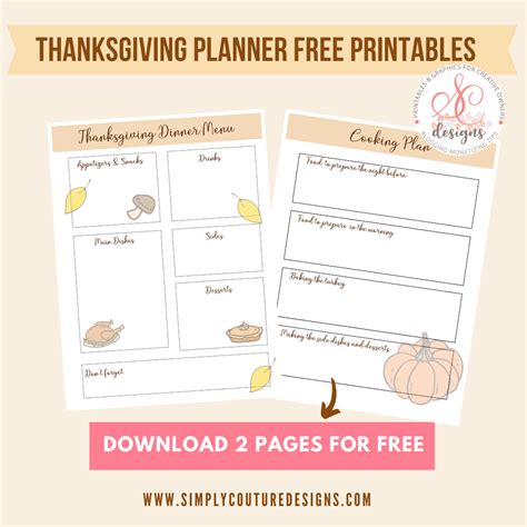 thanksgiving planner printables
