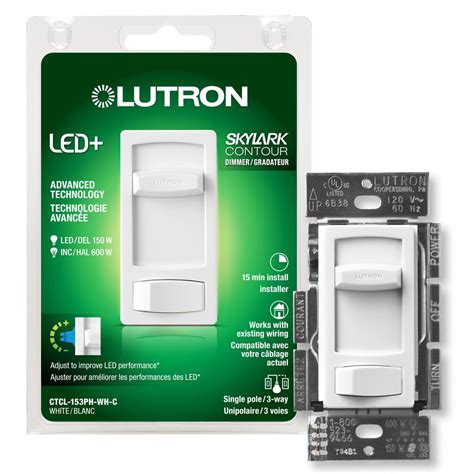 lutron skylark contour single pole  dimmable cfl led dimmer white  home depot canada