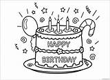 Birthday Cake Happy Pages Party Coloring Color sketch template