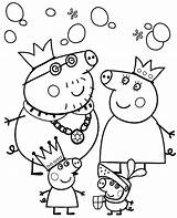 Peppa Coloring Pig Topcoloringpages Print Daddy Mommy George sketch template