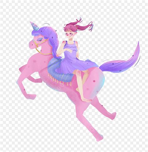Pink Purple Fantasy Fairy Tale Unicorn Girl Pink Purple Unicorn Dream
