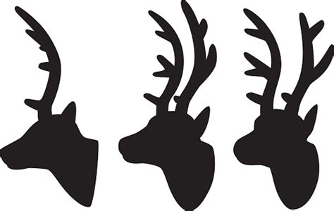 reindeer head silhouettes stock illustration  image  istock
