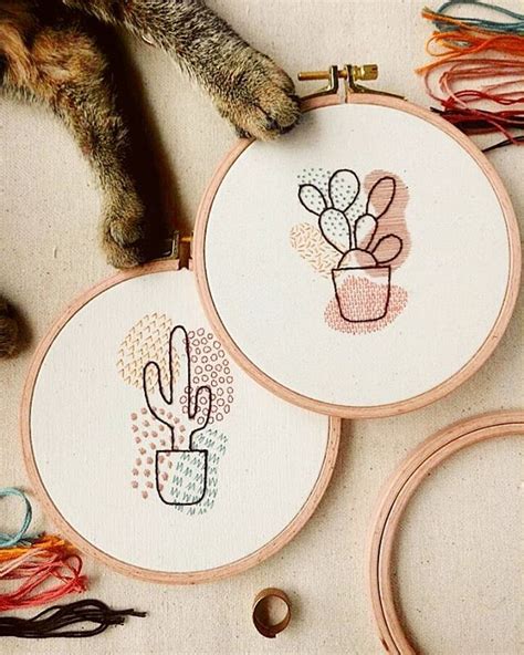 miriam embroidery artist  instagram  added  cacti hoops