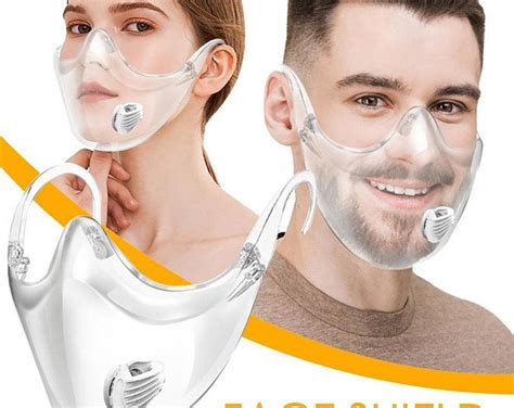 clear face mask shield  breathing valve transparent etsy