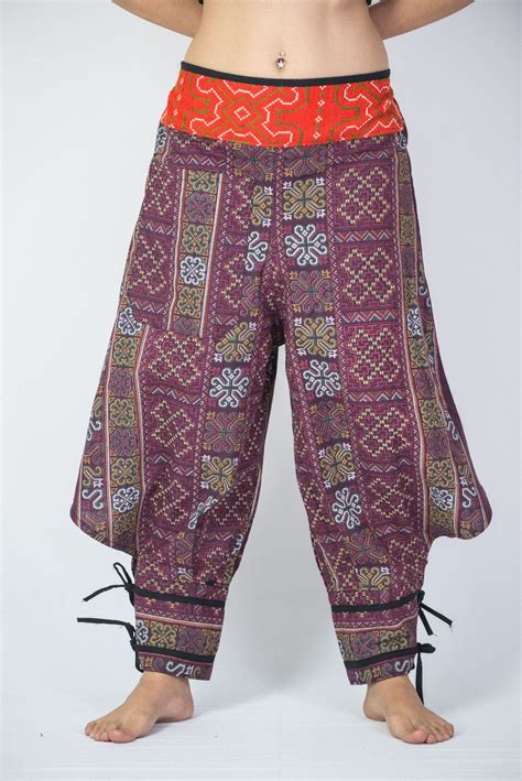 clovers thai hill tribe fabric women s harem pants with