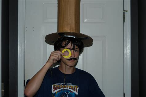 cardboard top hat monocle  mustache  steps instructables
