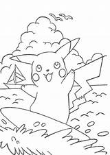 Pikachu Coloring Pages Surfing Print Pokemon Printable Kids Misty Color Coloringhome Search Getcolorings Books Popular Cat sketch template