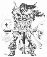 Conan Barbarian Castellini Claudio Warrior Barbaro Marvel sketch template