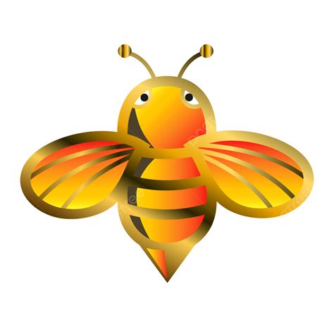 golden bee clipart bee gold cute png  vector  transparent