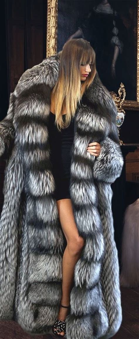 silver fox fur coat fur fourrure more men s and women s fur fashion looks on anandco